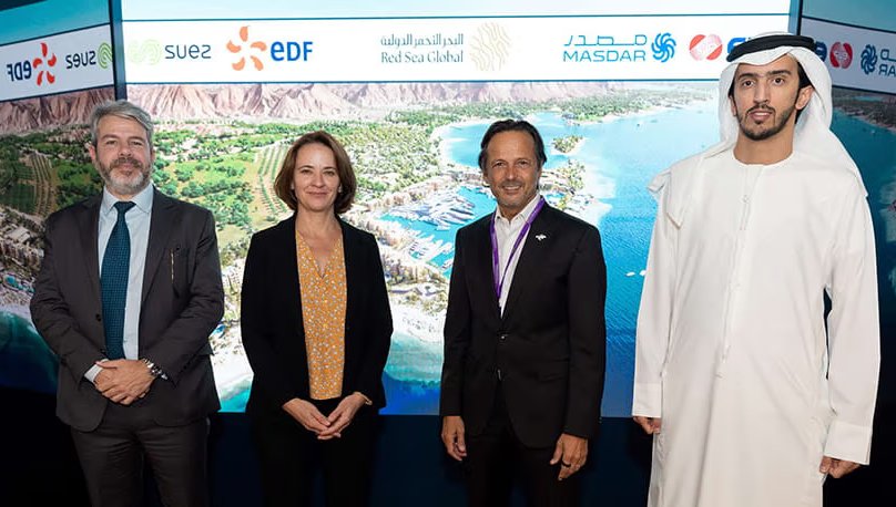 EDF and Masdar consortium secures $1.5B financial close for AMAALA multi-utilities facility in Saudi Arabia Representatives from EDF Group, Masdar, Korea East-West Power Co. (EWP), and SUEZ celebrate the $1.5 billion financial close for the AMAALA multi-utilities infrastructure project